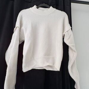 Mango Cozy White Knit Sweater